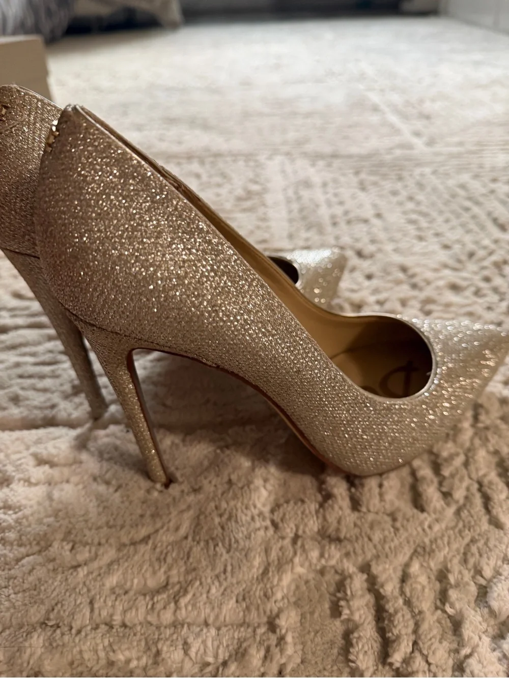 Sam Edelman Sparkling Champagne Pointed Toe Stilettos